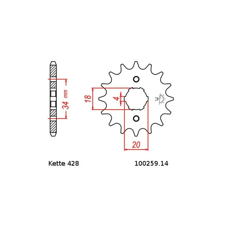 Kettensatz Geeignet Für Honda CB 125 TD 1982 Kette RK CG 428 HSB 122 Offen GRÜN 14/42 - Image 2