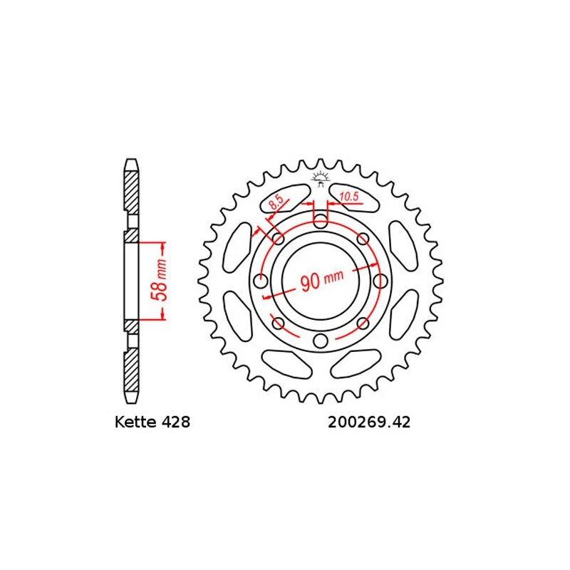 Kettensatz Geeignet Für Honda CB 125 TD 1982 Kette RK CG 428 HSB 122 Offen GRÜN 14/42 - Image 3
