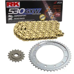 Kettensatz Geeignet Für Honda CBR 1000 F 96-99 Kette RK GB 530 GXW 114 Offen GOLD 17/41