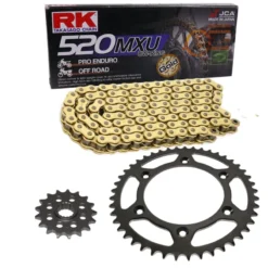 Kettensatz Geeignet Für Honda CR 500 R 92-01 Kette RK GB 520 MXU 114 Offen GOLD 14/49