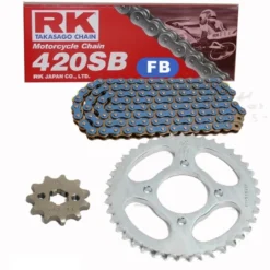 Kettensatz Geeignet Für Honda CR 80 R2 Expert 96-02 Kette RK FB 420 SB 126 Offen BLAU 15/55
