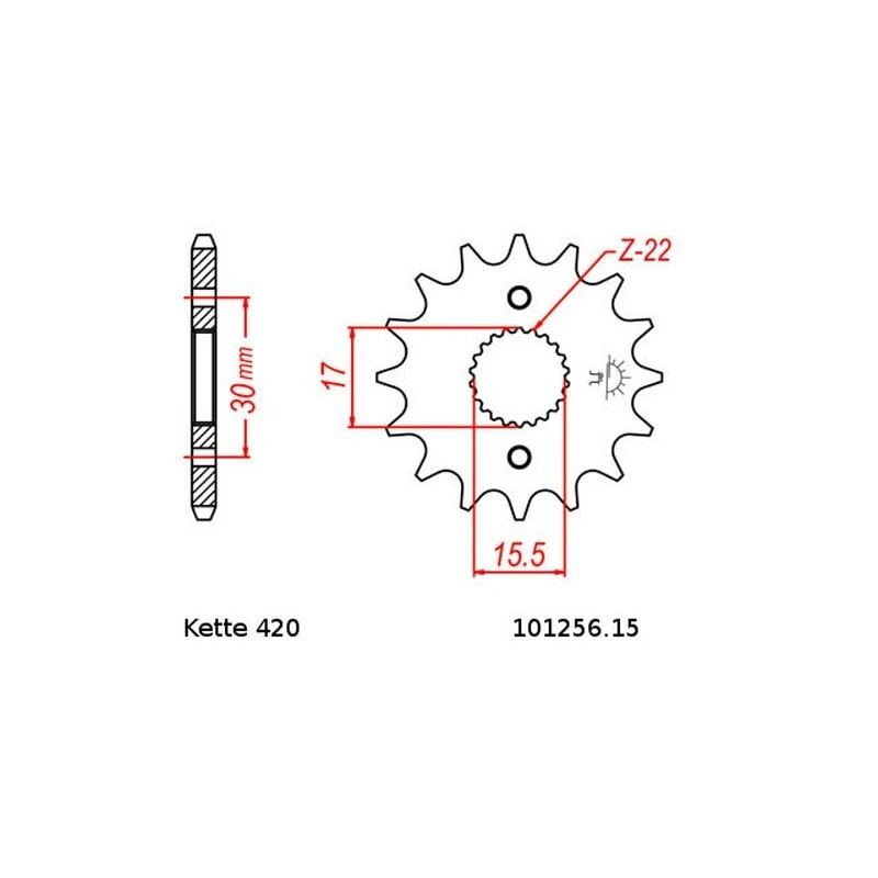 Kettensatz Geeignet Für Honda CR 80 R2 Expert 96-02 Kette RK FB 420 SB 126 Offen BLAU 15/55 - Image 2