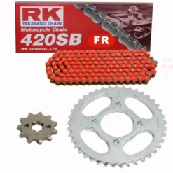 Kettensatz Geeignet Für Honda CR 80 R2 Expert 96-02 Kette RK FR 420 SB 126 Offen ROT 15/55