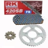 Kettensatz Geeignet Für Honda CRF 50 05-18 Kette RK FB 420 SB 78 Offen BLAU 14/37