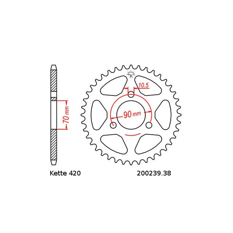 Kettensatz Geeignet Für Honda MBX 80 SW SWD 82-87 Kette RK 420 MXZ 116 Offen 15/38 - Image 3