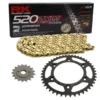 Kettensatz Geeignet Für Honda NX 650 Dominator 44PS 95-99 Kette RK GB 520 ZXW 110 GOLD Offen 15/46