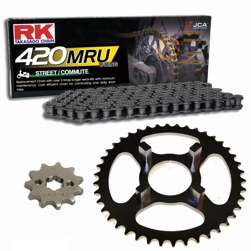 Kettensatz Geeignet Für Honda ST 50 Dax 88-00 Kette RK 420 MRU 88 Offen 14/40