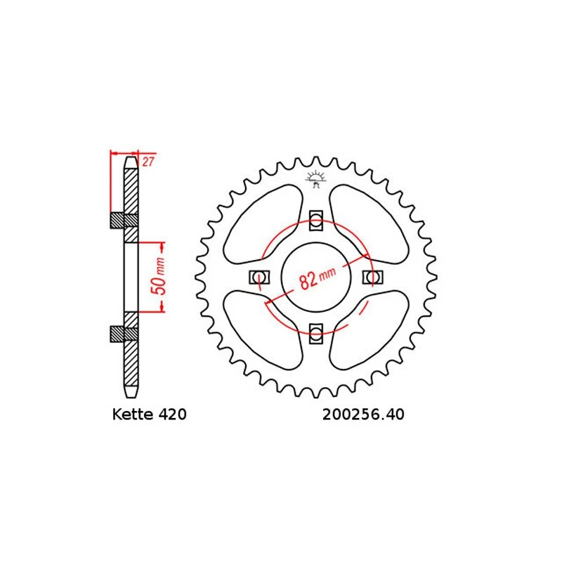 Kettensatz Geeignet Für Honda ST 50 Dax 88-00 Kette RK 420 MRU 88 Offen 14/40 - Image 3