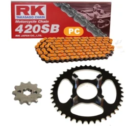 Kettensatz Geeignet Für Honda ST 70 Dax 76-80 Kette RK PC 420 SB 88 Offen ORANGE 15/35