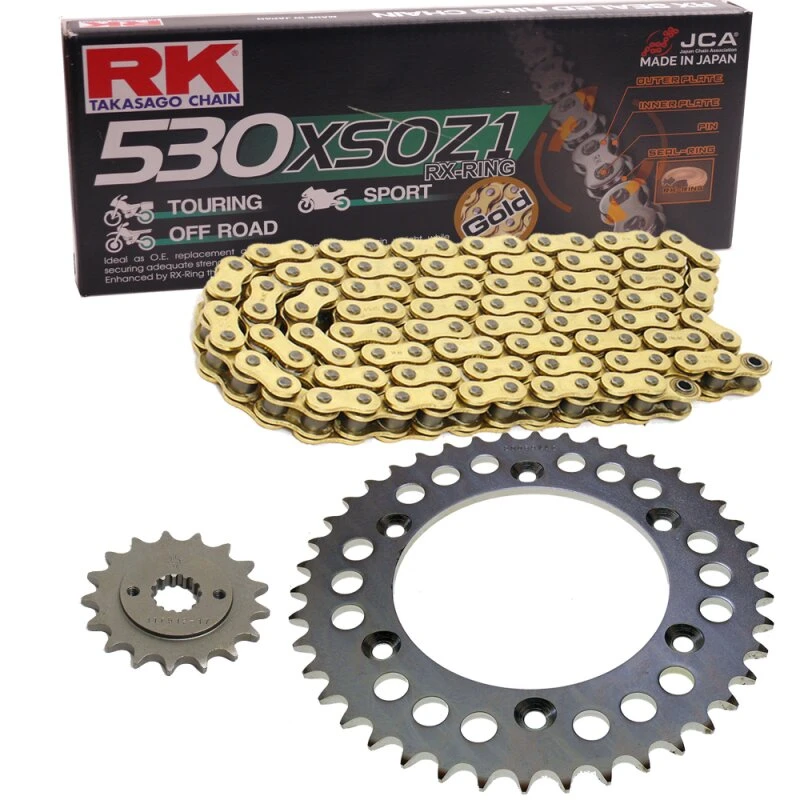 Kettensatz Geeignet Für Honda VFR 800 98-01 Kette RK GB 530 XSO 108 Offen GOLD 17/43