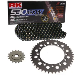 Kettensatz Geeignet Für Honda VFR 800 Crossrunner 11-14 Kette RK BL 530 GXW 116 SCHWARZ Offen 16/43