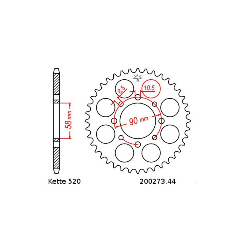 Kettensatz Geeignet Für Honda XL 125 V Varadero 01-13 Kette RK PC 520 H 110 Offen ORANGE 14/44 - Image 3