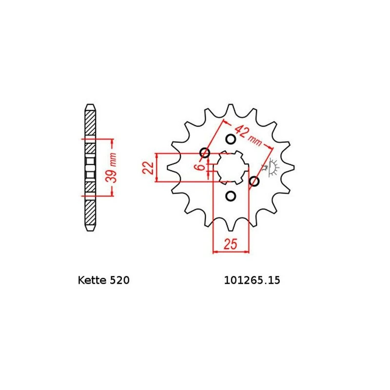 Kettensatz Geeignet Für Honda XL 250 K 75-78 Kette RK 520 H 100 Offen 15/45 - Image 2