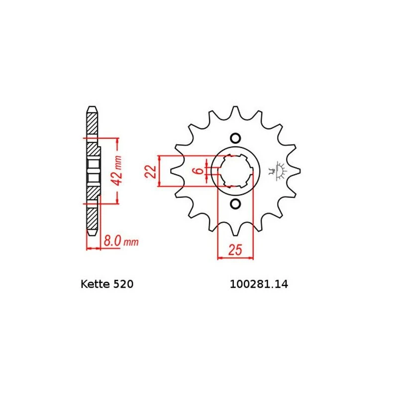 Kettensatz Geeignet Für Honda XL 250 R 82-83 Kette RK 520 XSO 102 Offen 14/44 - Image 2