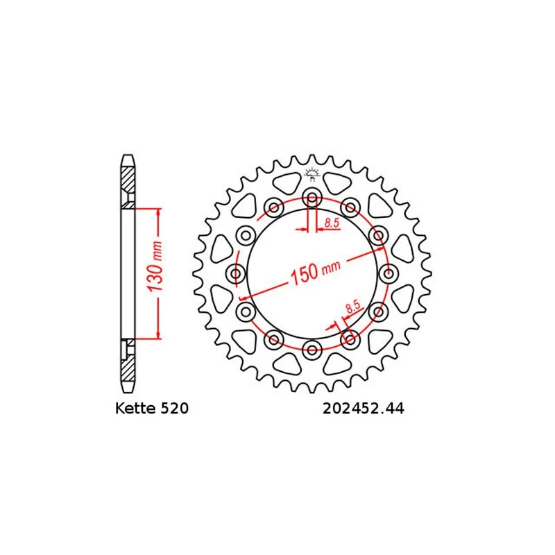 Kettensatz Geeignet Für Honda XL 250 R 82-83 Kette RK FB 520 H 102 Offen BLAU 14/44 - Image 3
