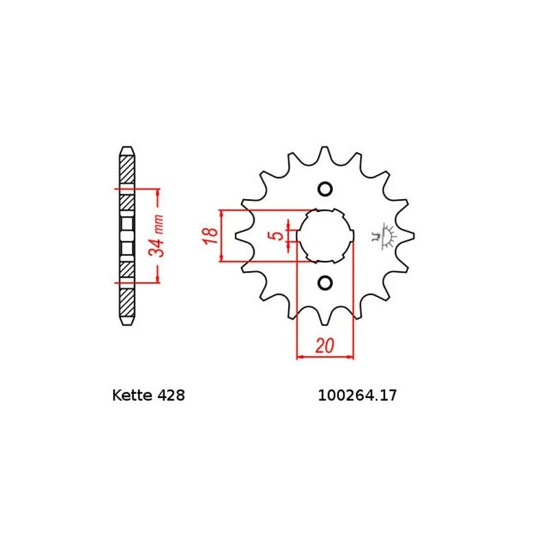 Kettensatz Geeignet Für Honda XLR 125 98-02 Kette RK FB 428 HSB 130 Offen BLAU 17/51 - Image 2