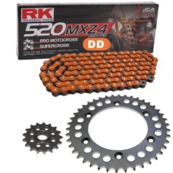 Kettensatz Geeignet Für Honda XR 250 R 86-87 Kette RK DD 520 MXZ4 108 Offen ORANGE 13/48