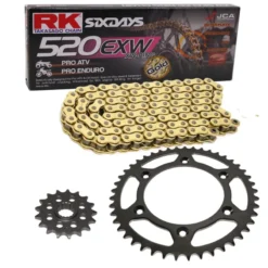 Kettensatz Geeignet Für Honda XR 400 R 96-04 Kette RK GB 520 EXW 108 Offen GOLD 15/45