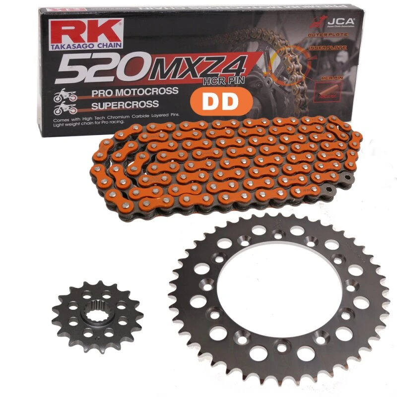 Kettensatz Geeignet Für Honda XR 500 R 83-84 Kette RK DD 520 MXZ4 108 Offen ORANGE 14/48