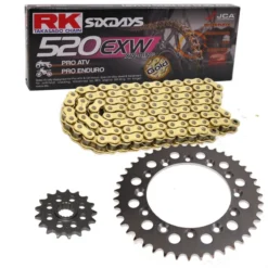 Kettensatz Geeignet Für Honda XR 600 R 88-90 Kette RK GB 520 EXW 112 Offen GOLD 14/50